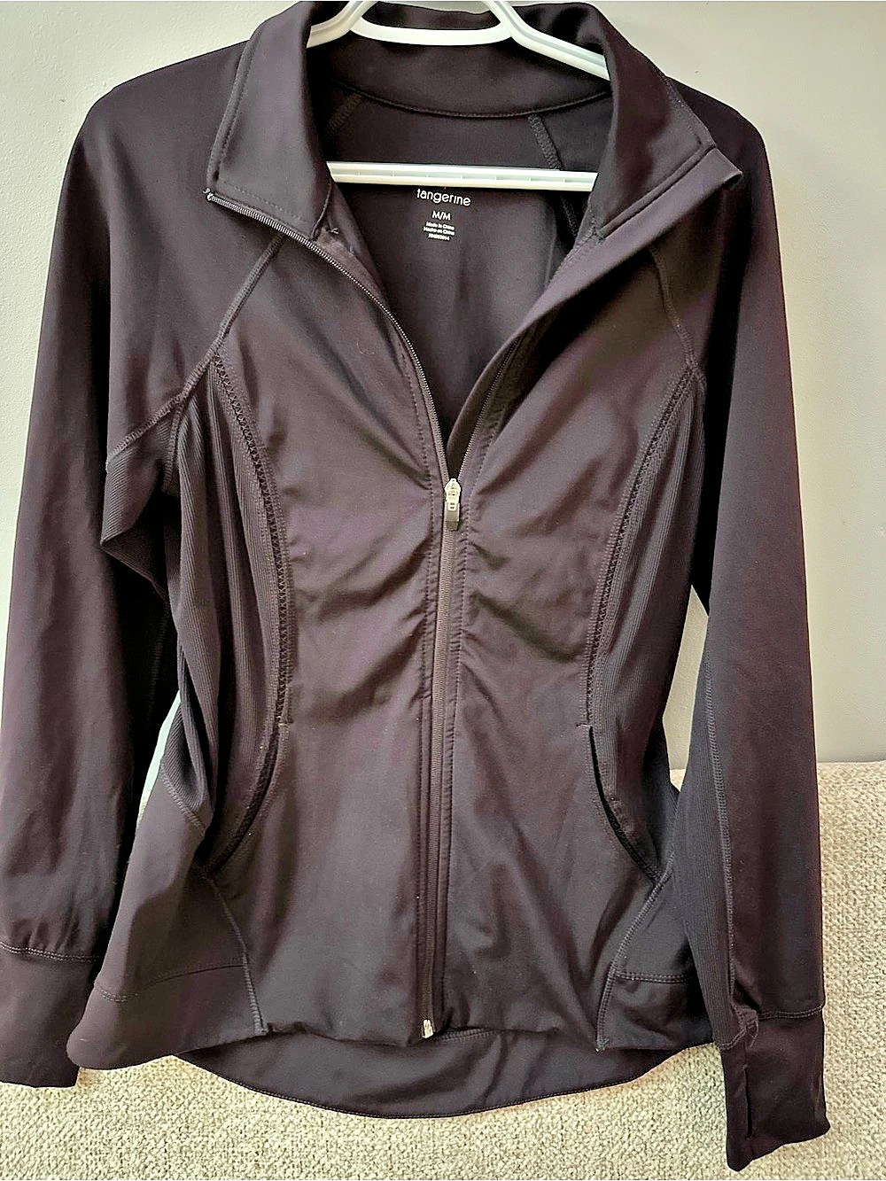 tangerine Black Athletic Jacket Size Medium